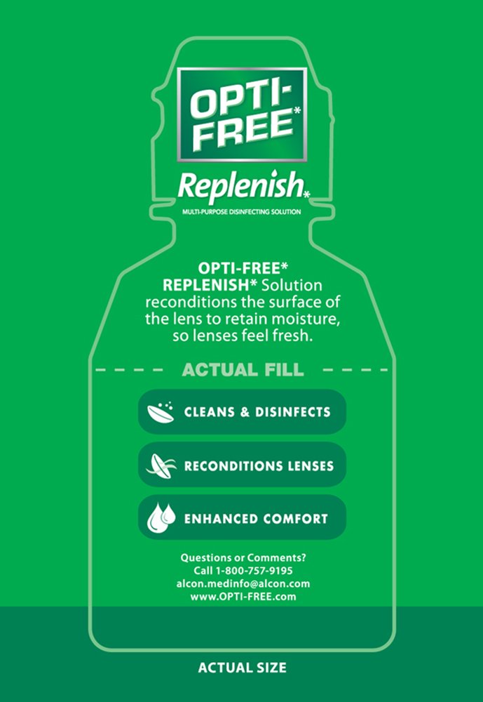 OPTI-FREE Replenish lens case with solution, supports overnight disinfection