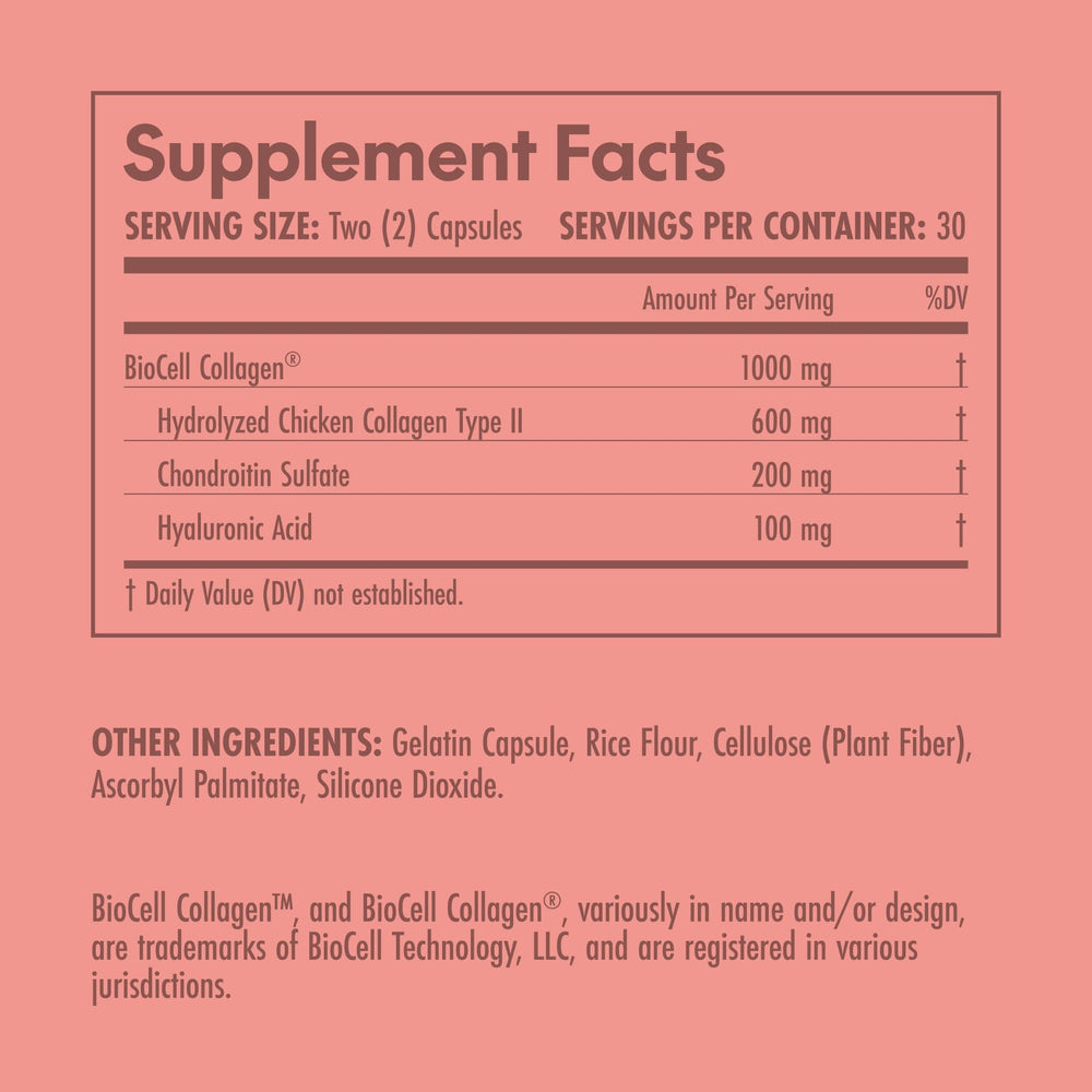 Optimal Blend Biocell Collagen label emphasizes BioCell matrix and ingredients.