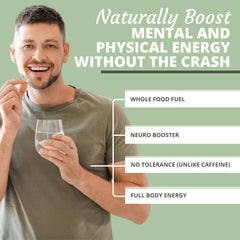 Label close-up on B Awake emphasizing whole-food B vitamins.
