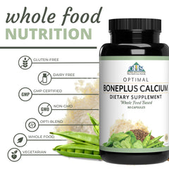 Optimal Health Systems BonePlus ipriflavone ingredient image emphasizes bone formation support.