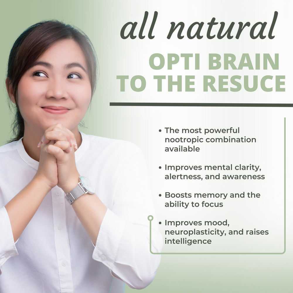 Morning routine setup featuring Optimal Health Systems Brain for daily focus.