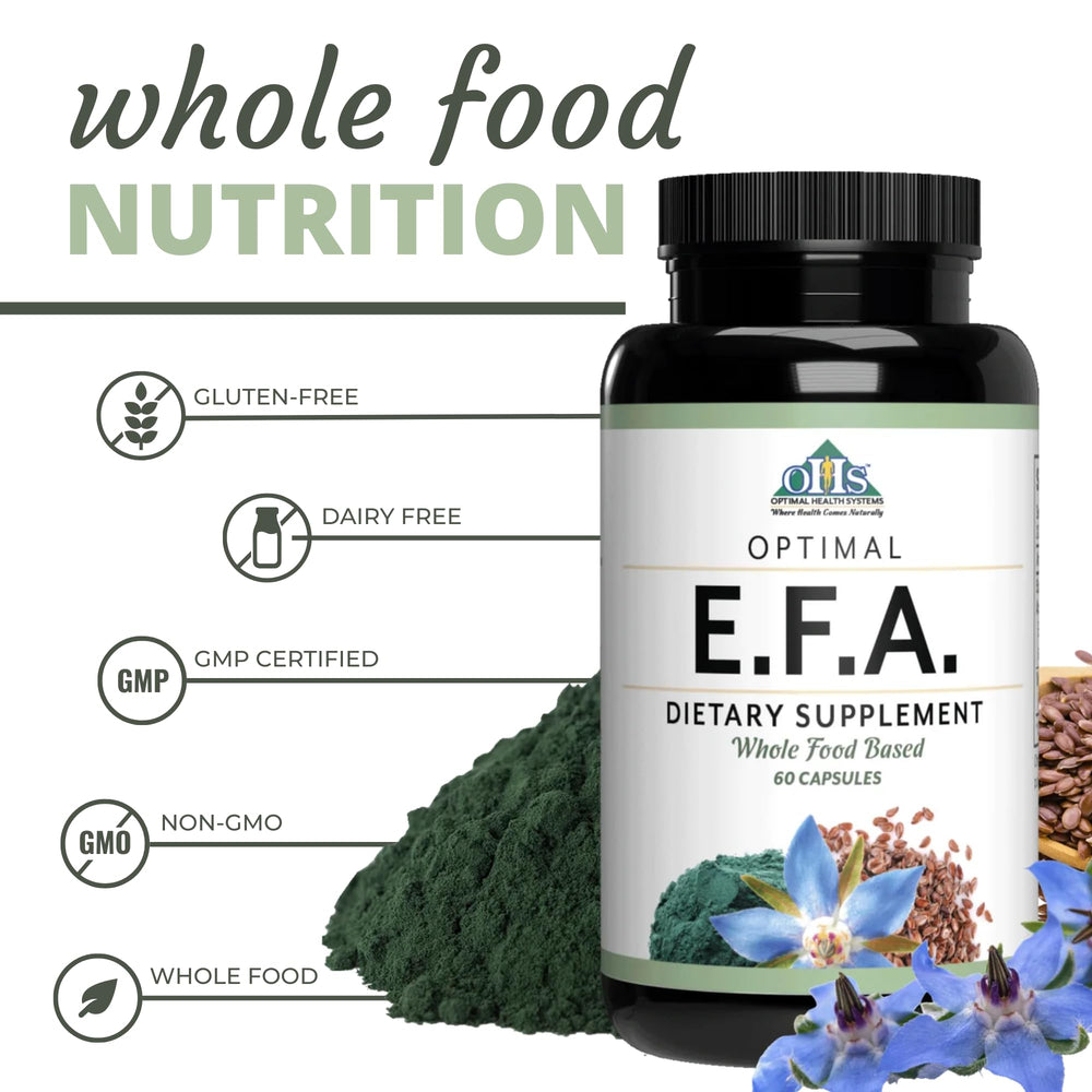 Optimal Health Systems EFA algae-DHA source label for plant based DHA
