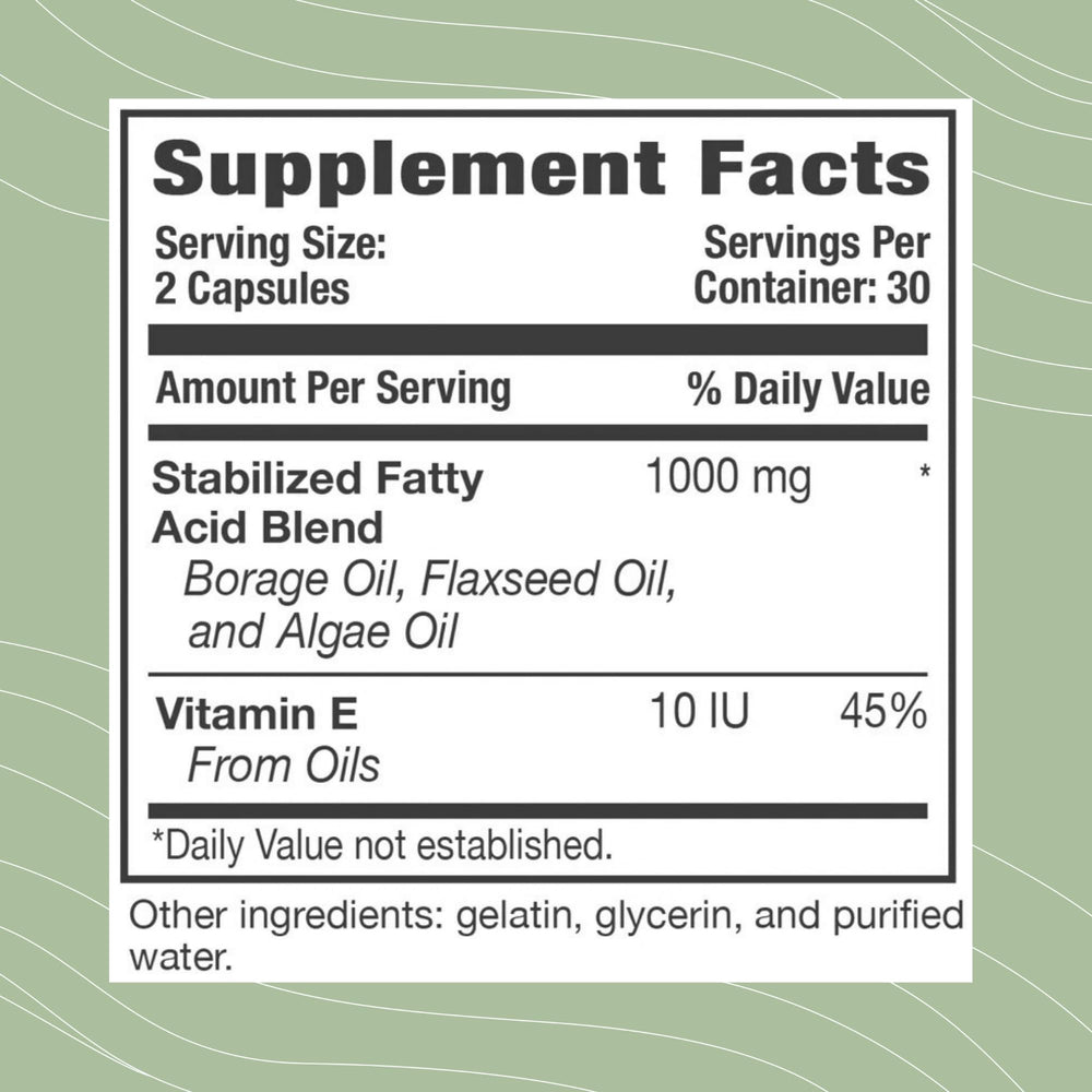Optimal Health Systems EFA bottle cap showing easy daily dosing