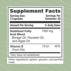 Optimal Health Systems EFA bottle cap showing easy daily dosing