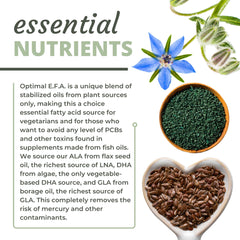 Optimal Health Systems EFA flaxseed-ALA source label for plant based ALA