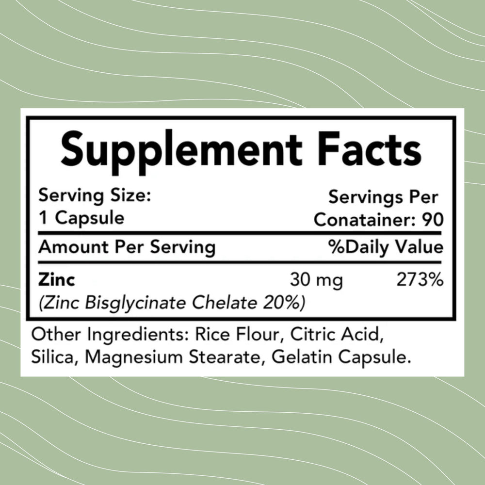 Optimal Health Systems Essential Zinc capsules close-up for skin health and routine immune support