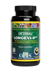 LONGEVI-Dk2 label closeup highlights nutrients for long-term wellbeing.