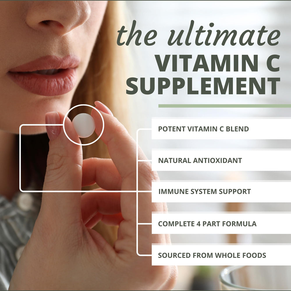Optimal Health Systems Whole C chewable orange fruit, tangy flavor and vitamin C benefits.