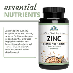 Optimal Health Systems zinc-label detail showcases purity and quality packaging