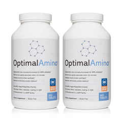 OptimalAmino tablets bottle front for workout amino acid support.