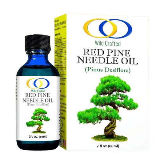 Optimally Organic Red Pine Needle Oil bottle shown for daily wellness support.