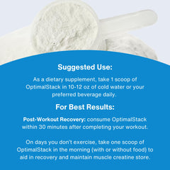 OptimalStack unflavored formula label highlights allergen-free option