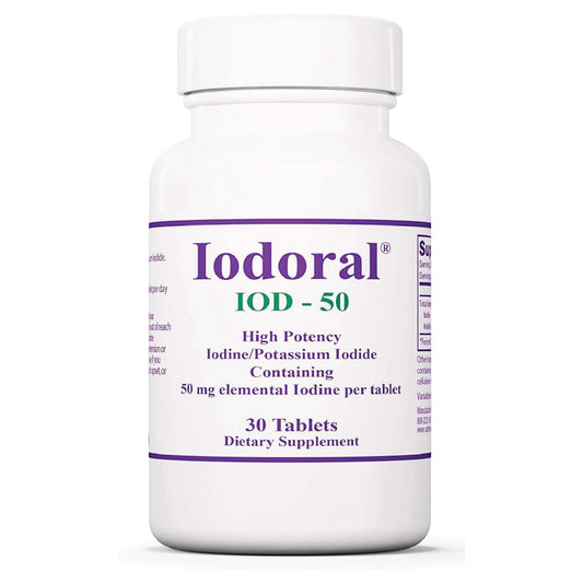 Optimox Iodoral 50 mg bottle front view for daily thyroid support