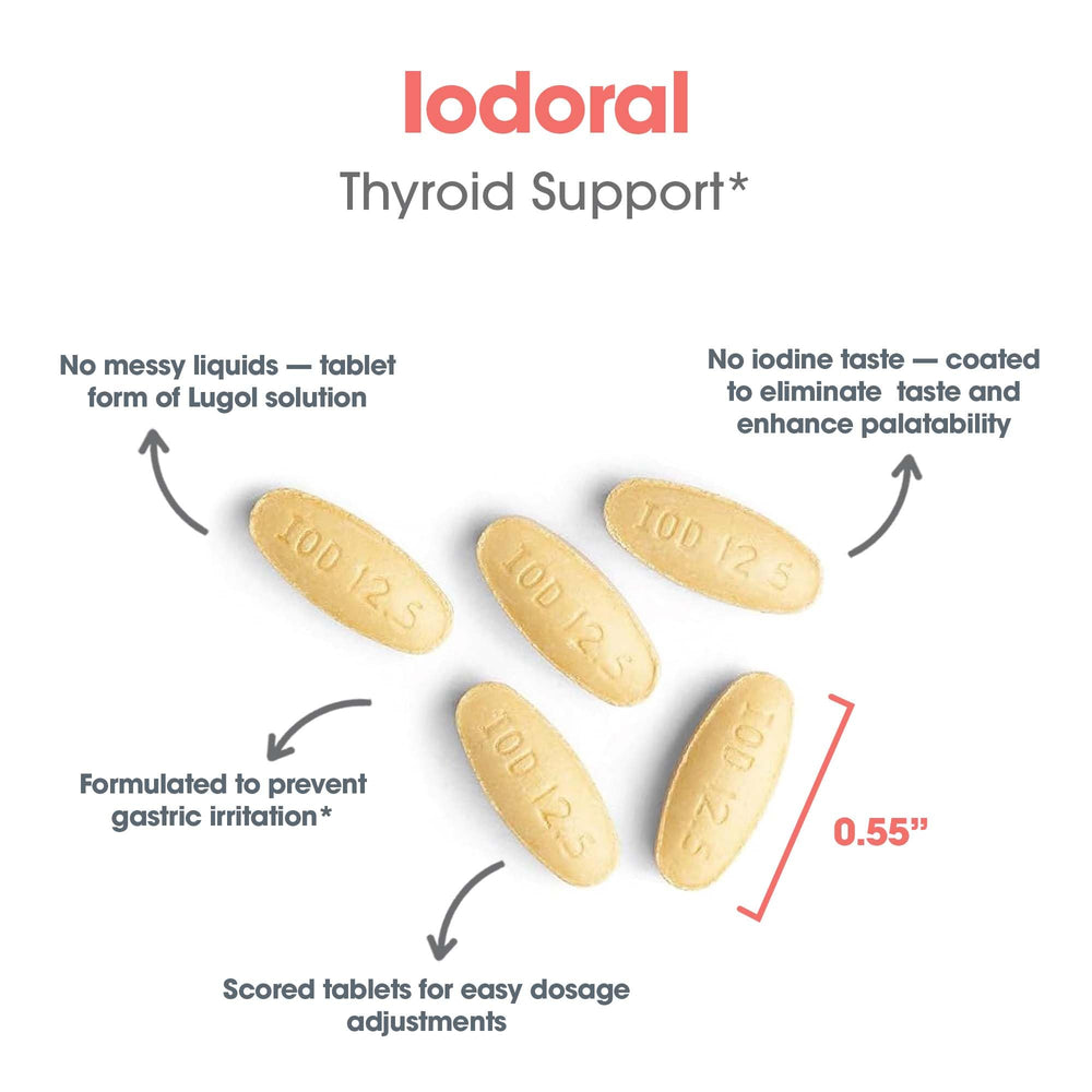 Supplements facts panel for Optimox Iodoral highlighting potency and allergen-free claims.