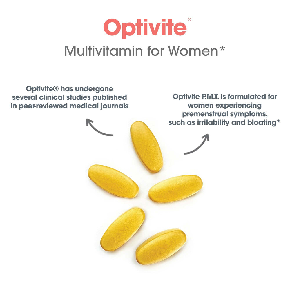 Optimox Optivite PMS ingredients bottle shot emphasizes key micronutrients