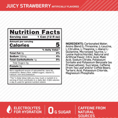 Optimum Nutrition AMIN.O Energy label closeup shows caffeine from natural sources.