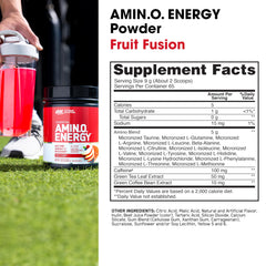 Amino Energy scoop illustrating precise dosing for energy