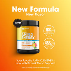 Optimum Nutrition Amino Energy glass with ice emphasizes refreshing hydration.