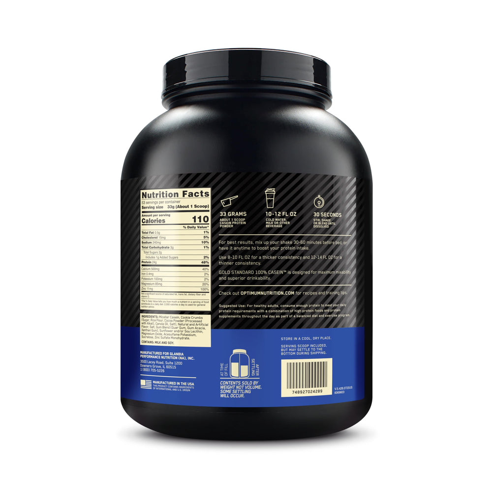 Optimum Nutrition Cookies and Cream shake in glass showcases rich flavor.