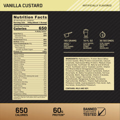 Creamy Vanilla shake shown after training using Gold Standard Pro Gainer.