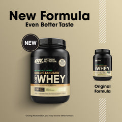 Optimum Nutrition Gold Standard Whey vanilla glass of mixed shake reveals smooth texture