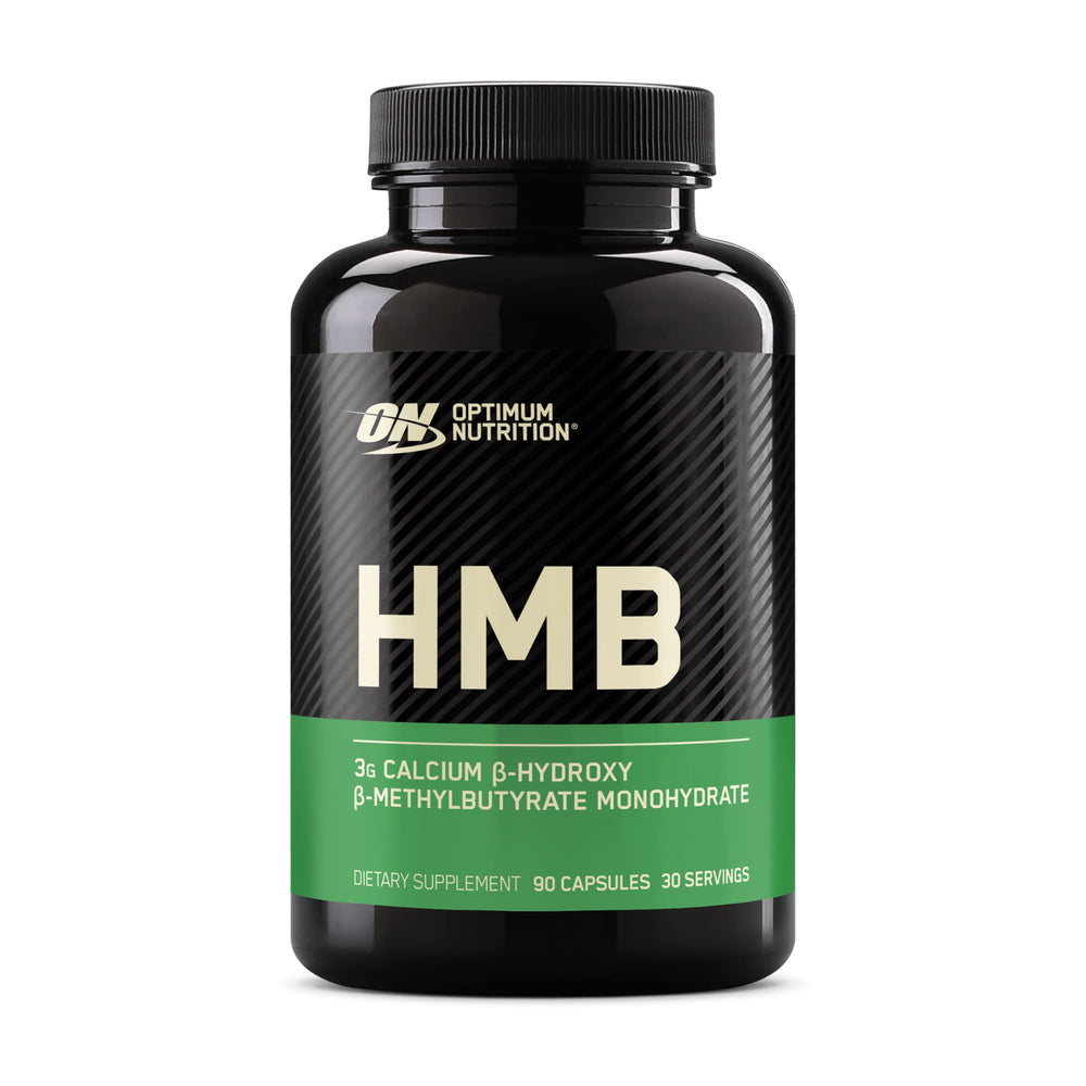 Optimum Nutrition HMB 1000 bottle front view, premium training support branding