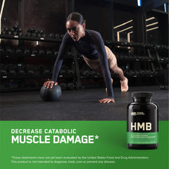 Side view of Optimum Nutrition HMB 1000 bottle highlighting 90 capsules