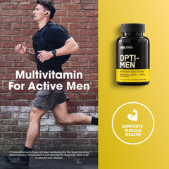 Optimum Nutrition Opti-Men tablets poured into hand for daily use