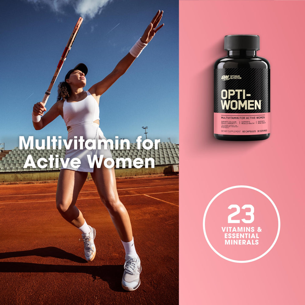 Optimum Nutrition Opti-Women two capsules served with meal.