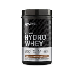 Optimum Nutrition Platinum Hydrowhey Turbo Chocolate tub label highlights purity and fast results.