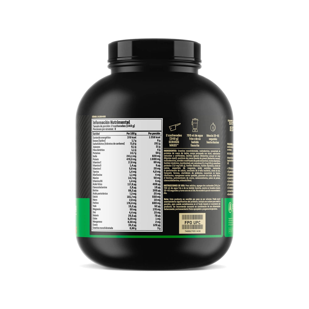 Optimum Nutrition Serious Mass blended shake with fruits