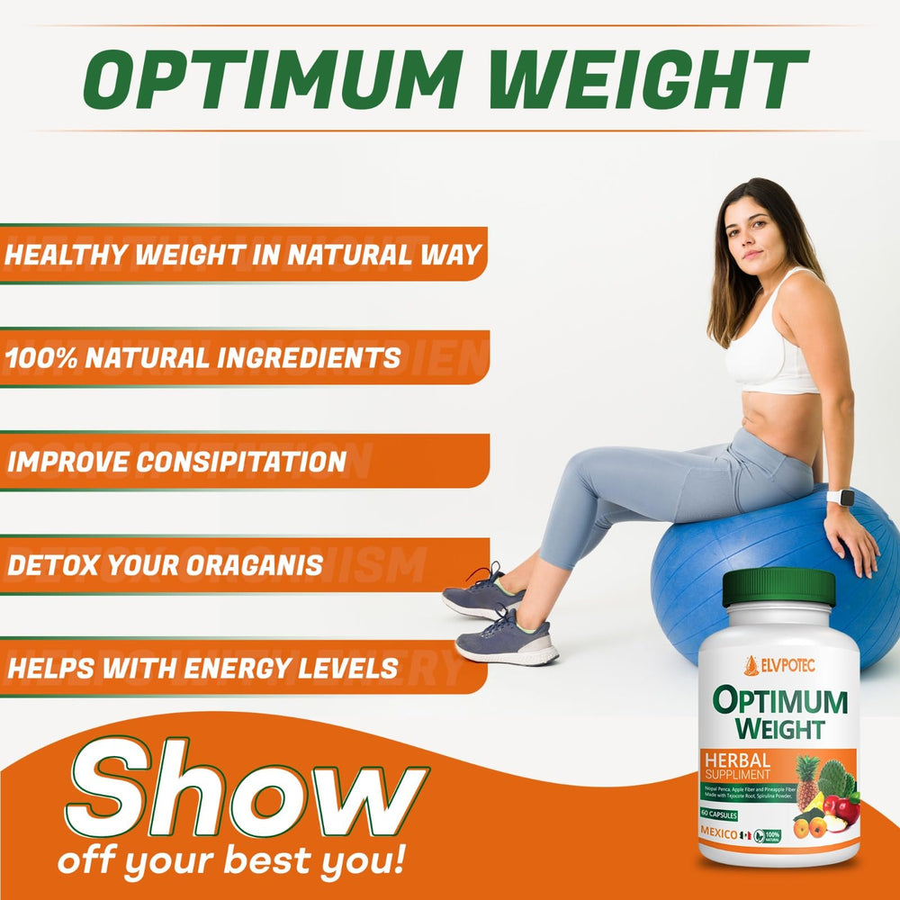 OPTIMUM WEIGHT 60 Days Cleanse capsules close-up highlights natural herbal blend