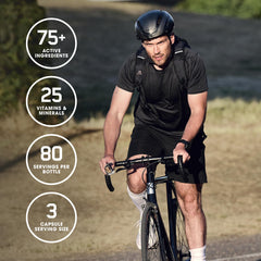 Optimum Nutrition Opti-Men serving suggestion with three tablets at a meal.