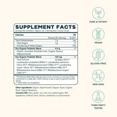 Ora Organic apple raspberry flavor powder provides a tasty daily digestive boost.