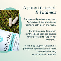 Ora Organic Modern Multi bottle side view highlighting compact, daily-use packaging.
