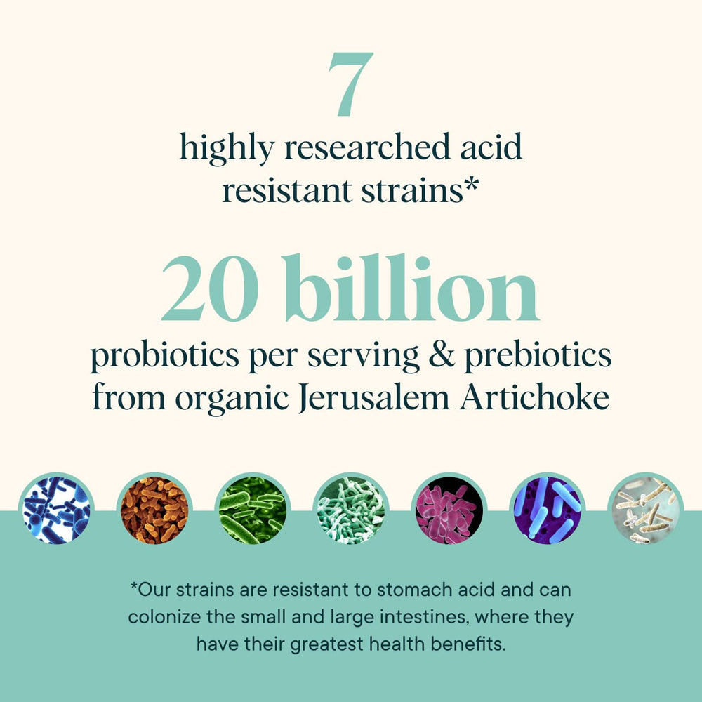 Synbiotic powder scene highlighting probiotic and prebiotic combination.