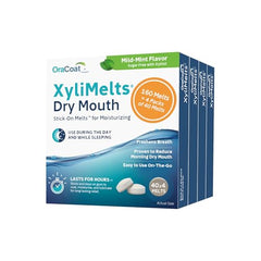 Oracoat XyliMelts disc adheres to teeth and gums for lasting moisture