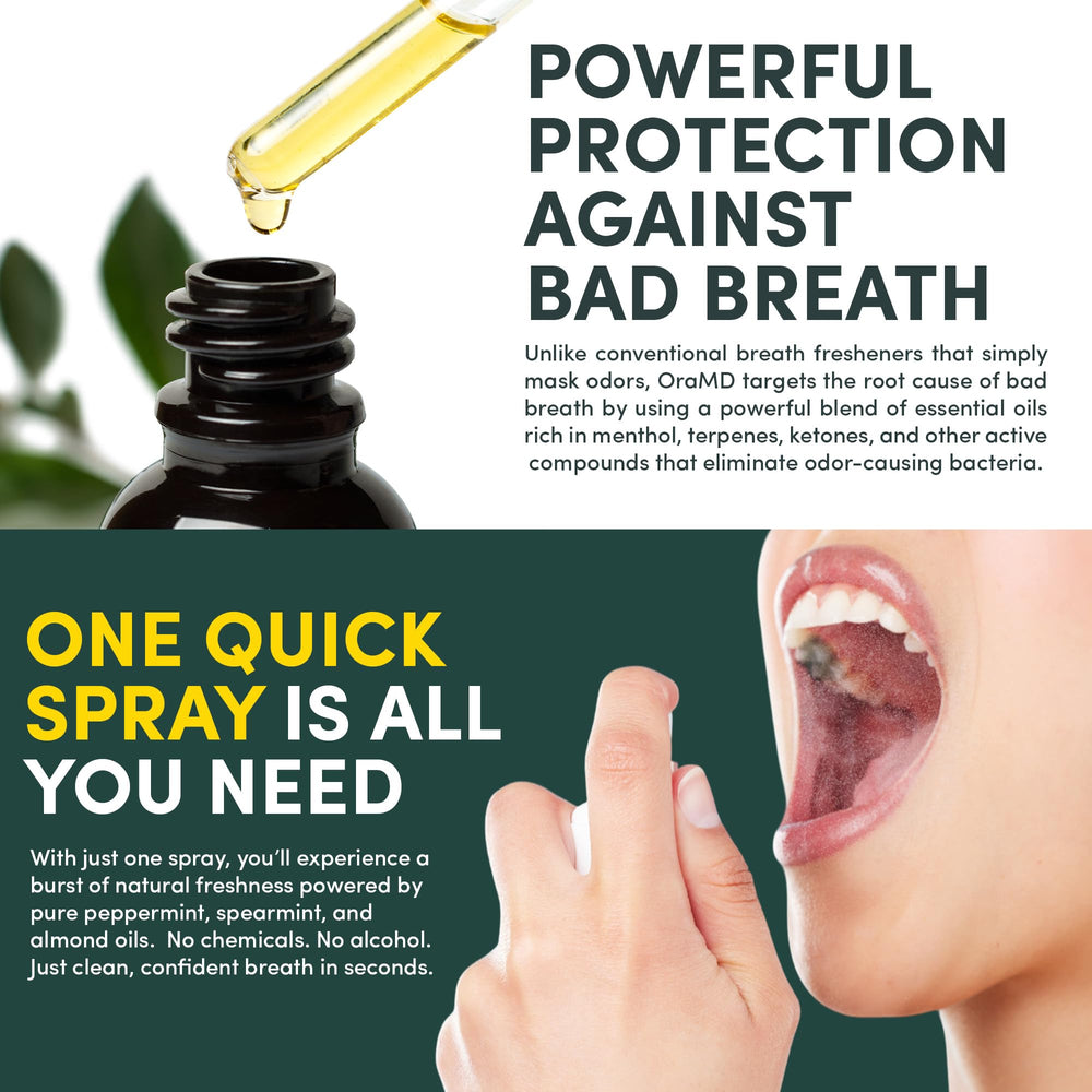 OraMD Natural ingredient blend showcased for a chemical-free breath refresh