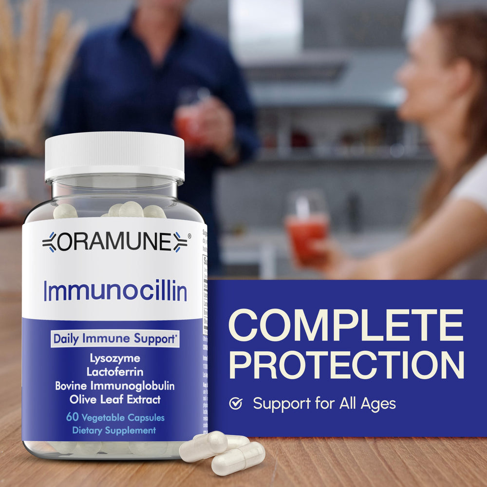Oramune lysozyme ingredient graphic suggesting natural defense support