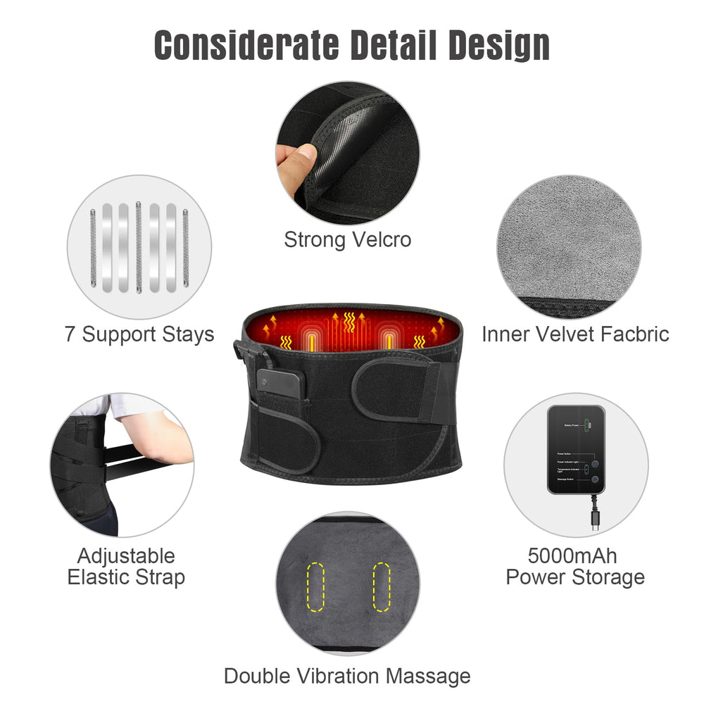 Oramuon back brace massage mode selector with four patterns