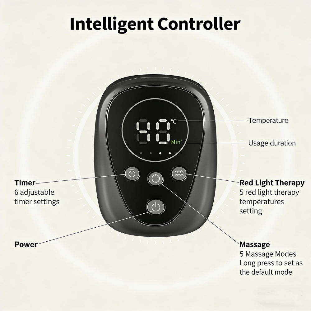 Oramuon knee massager 5000mAh battery for extended cordless sessions.