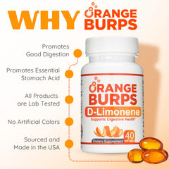 Orange Burps safety GRAS label indicating premium standard