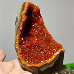 Orange Crystal Geode Cluster ideal gift for crystal lovers and collectors