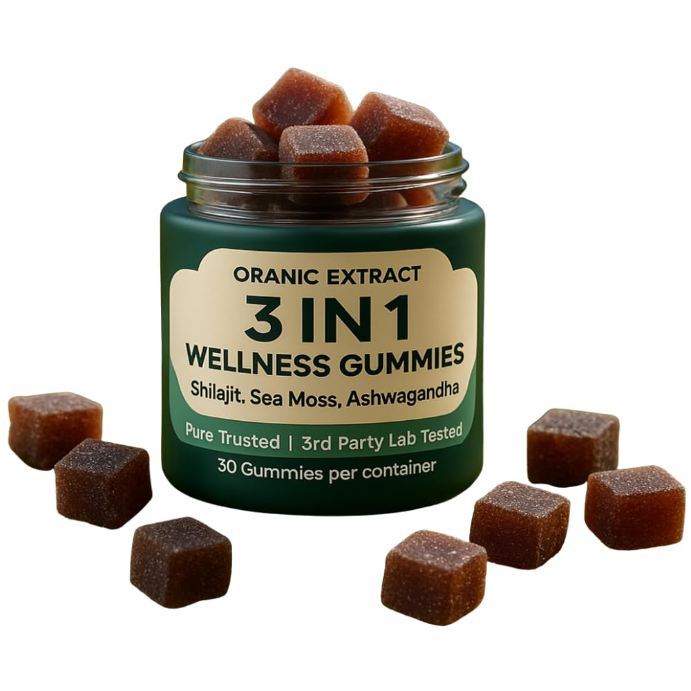ORANIC EXTRACT gummies packaging displays premium ingredients for daily use