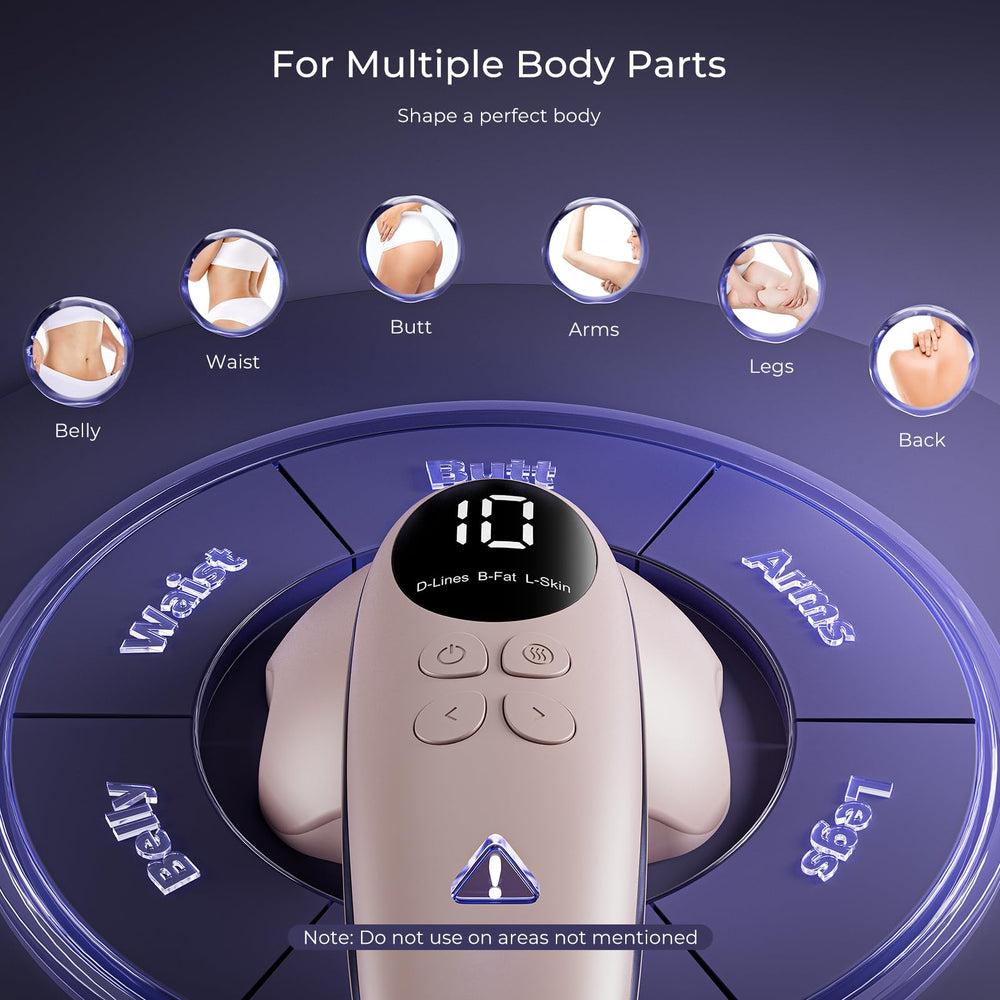 Oranmagic body massager on back for a broad-area soothing massage.
