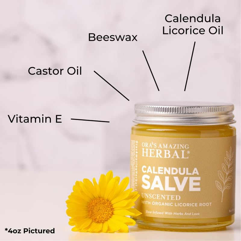 Ora's Amazing Herbal Calendula Ointment tube with a simple two-herb formula.