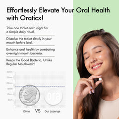 OraTicx lozenge dissolving in mouth demonstrating delivery