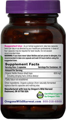 Oregon's Wild Harvest nettle capsules label closeup with organic details