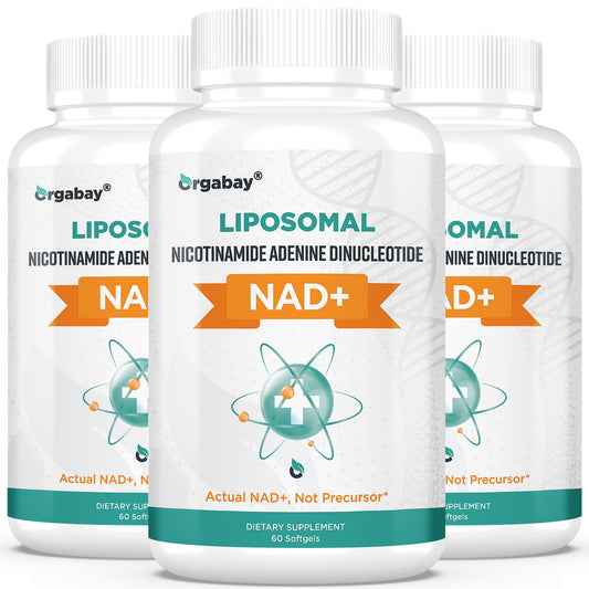 Orgabay Liposomal NAD+ bottle for high-absorption daily support.