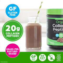 Orgain collagen peptides chocolate coffee mix for a tasty morning routine.